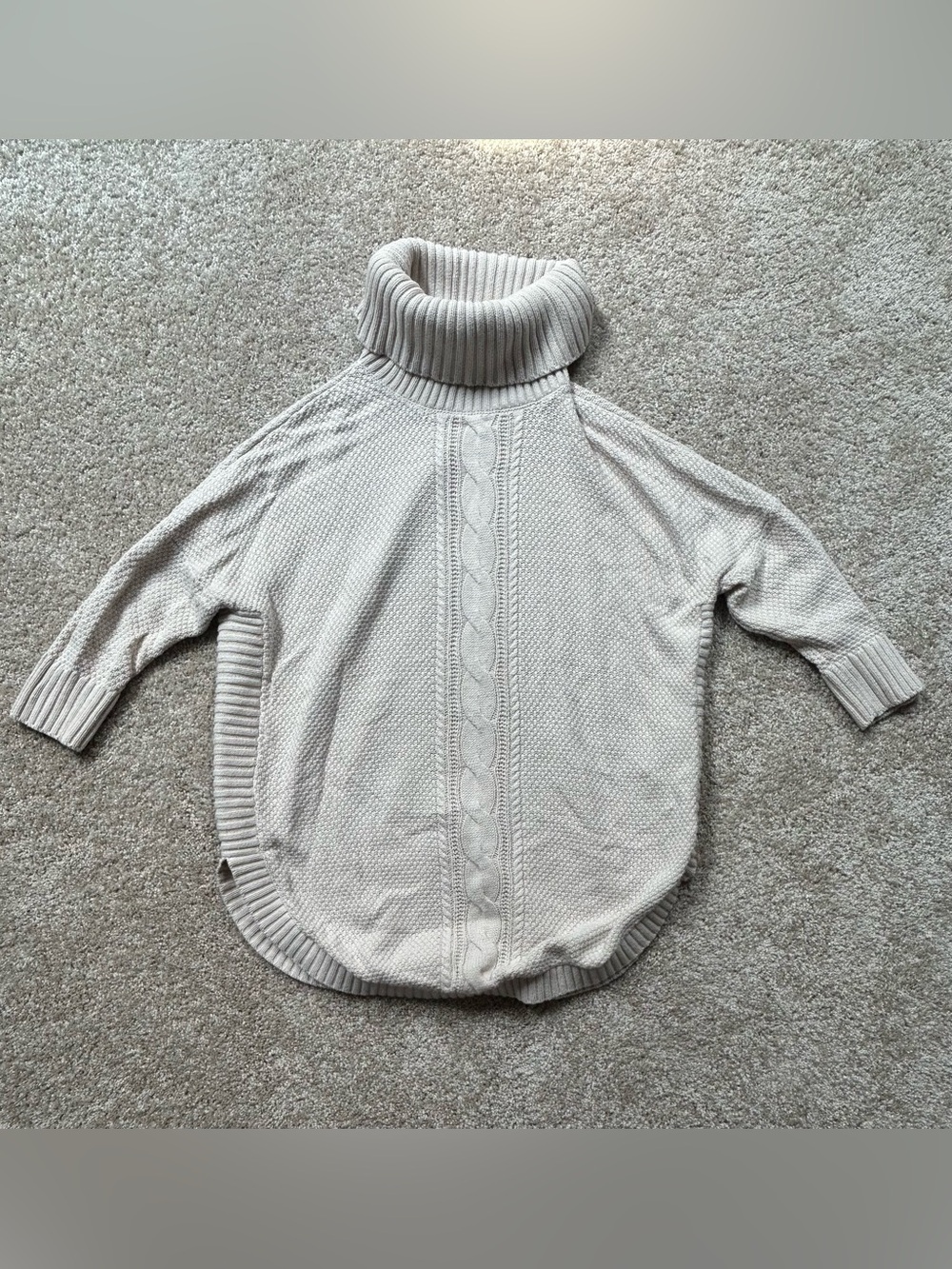 Express Cable Knit Turtleneck Poncho Sweater